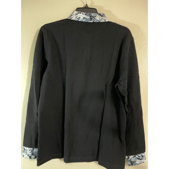 VEBOON Men's Long Sleeve Casual Polo size M Shirts Hawaiian Print Fashion - Picture 4 of 9